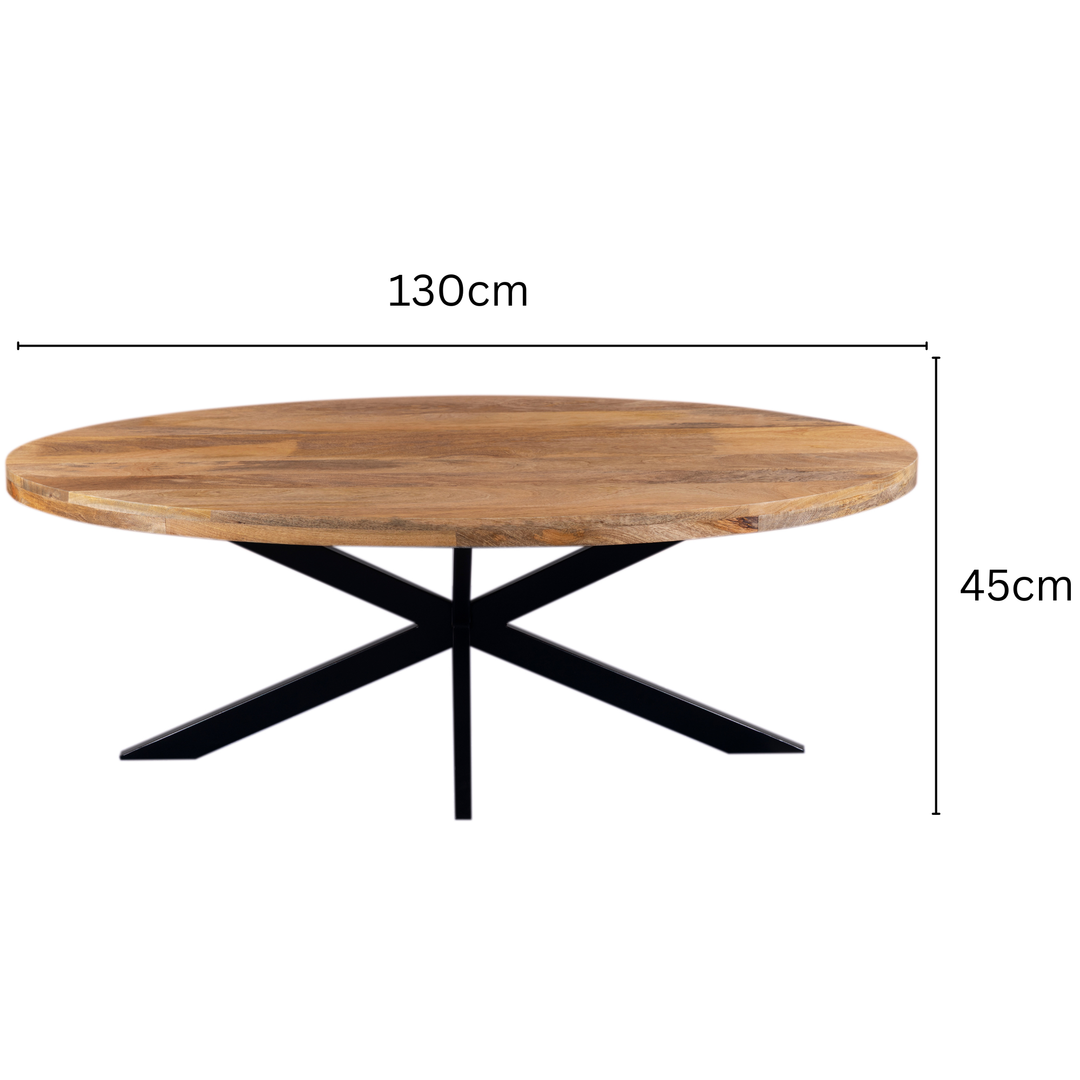 Nova Natural 130 CM Wooden Oval Coffee Table