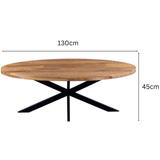 Nova Natural 130 CM Wooden Oval Coffee Table