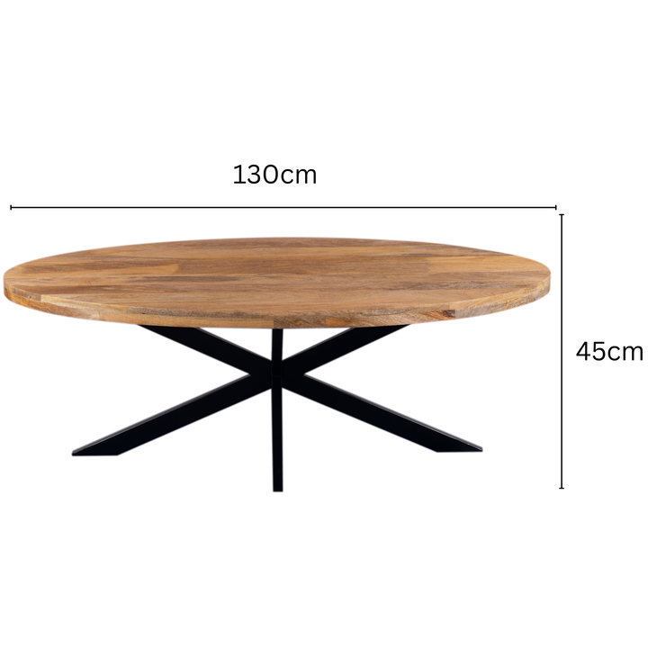 Nova Natural 130 CM Wooden Oval Coffee Table