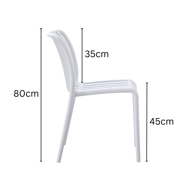 Bertioga Outdoor White Cafe Chair - Outdoor Furniture Fab Habitat