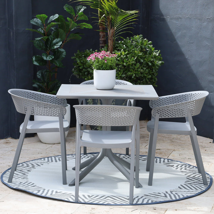 Santacruz Grey Restaurant Cafe Chair - Outdoor Furniture Fab Habitat