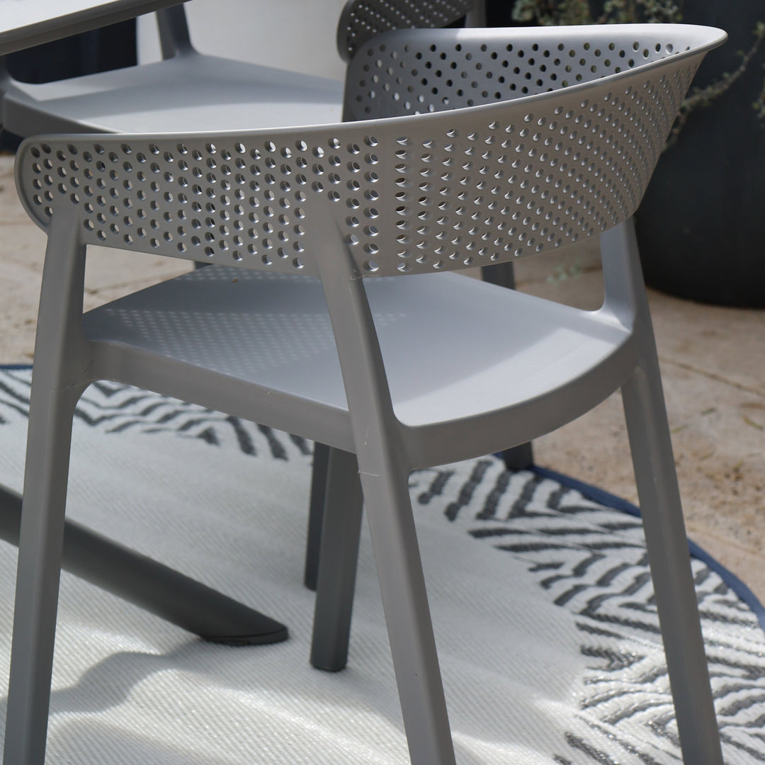 Santacruz Grey Restaurant Cafe Chair - Outdoor Furniture Fab Habitat