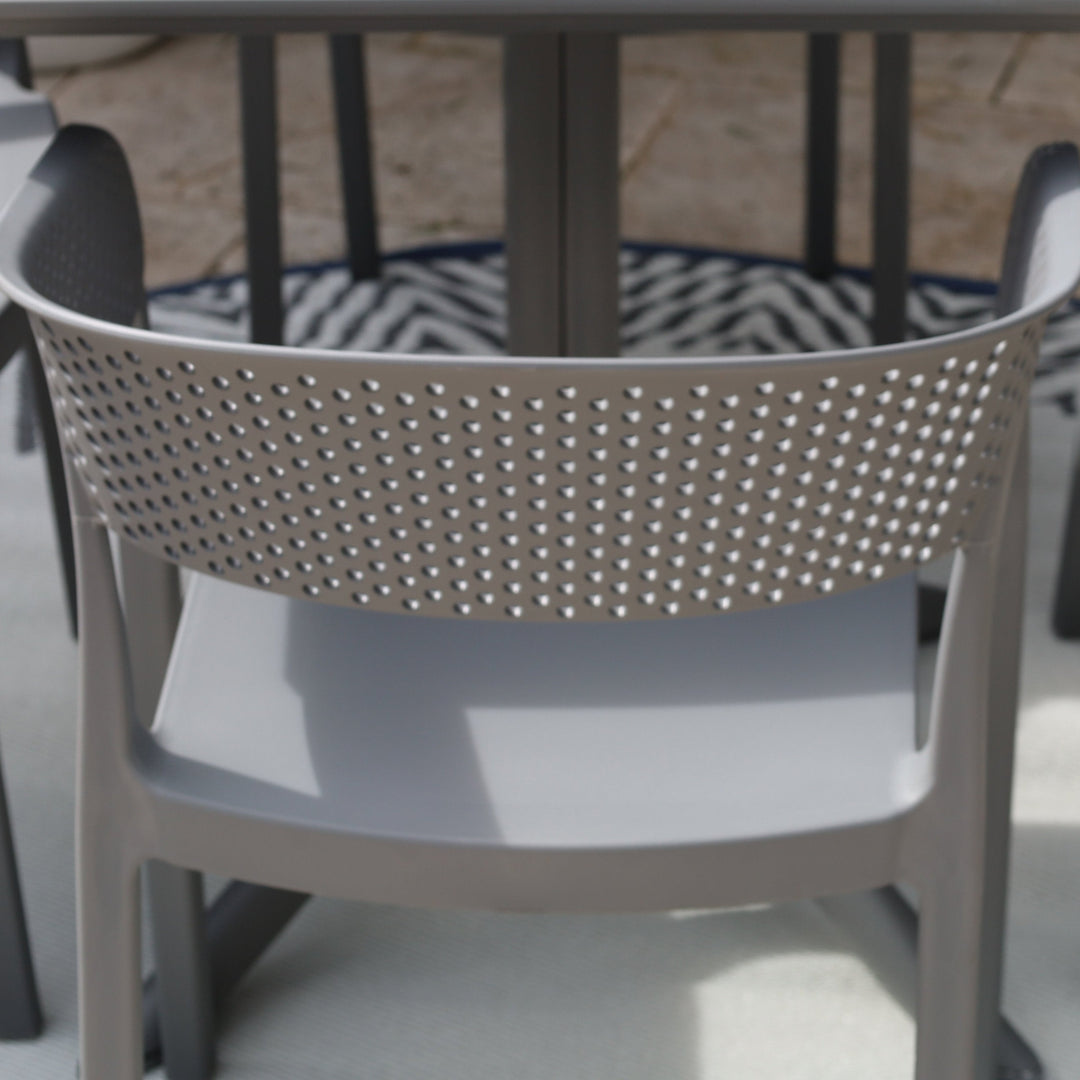 Santacruz Grey Restaurant Cafe Chair - Outdoor Furniture Fab Habitat