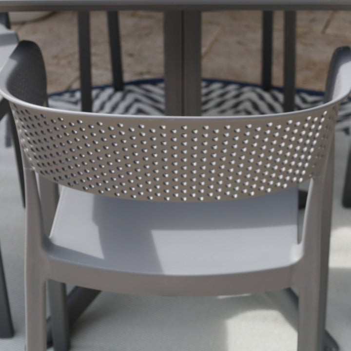 Santacruz Grey Restaurant Cafe Chair - Outdoor Furniture Fab Habitat