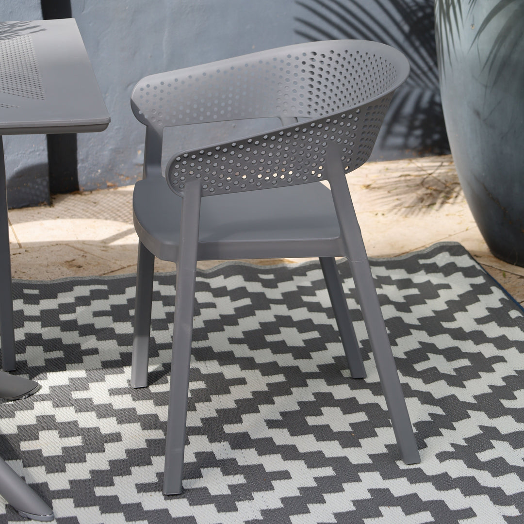 Santacruz Grey Restaurant Cafe Chair - Outdoor Furniture Fab Habitat