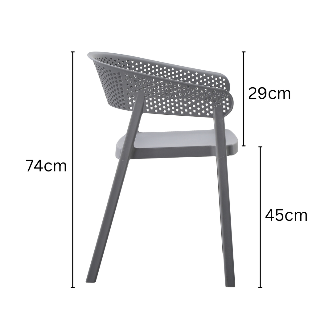 Santacruz Grey Restaurant Cafe Chair - Outdoor Furniture Fab Habitat