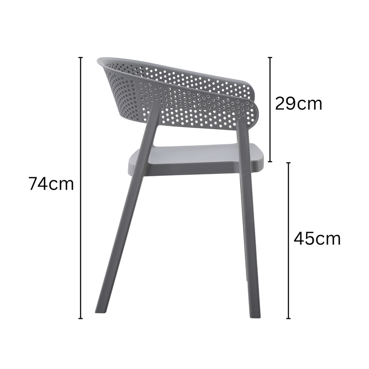 Santacruz Grey Restaurant Cafe Chair - Outdoor Furniture Fab Habitat