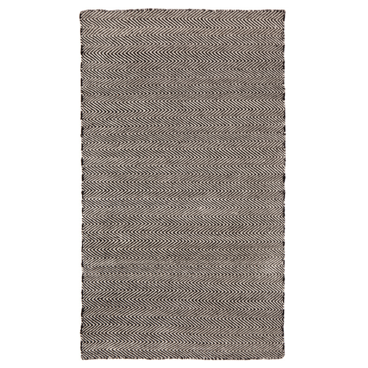 Herringbone Black Indoor Outdoor Area Rug - Outdoor Rugs Fab Habitat
