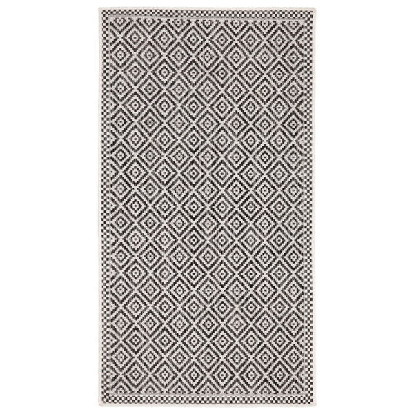 Moti Black and White Diamond Polypropylene Outdoor Rug - Outdoor Rugs Fab Habitat