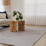 Denver Grey and Ivory Modern P.E.T Large Indoor Outdoor Rug - Outdoor Rugs Fab Habitat