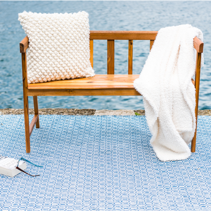 Bekal Indigo Blue Indoor Outdoor Large Rug - Outdoor Rugs Fab Habitat