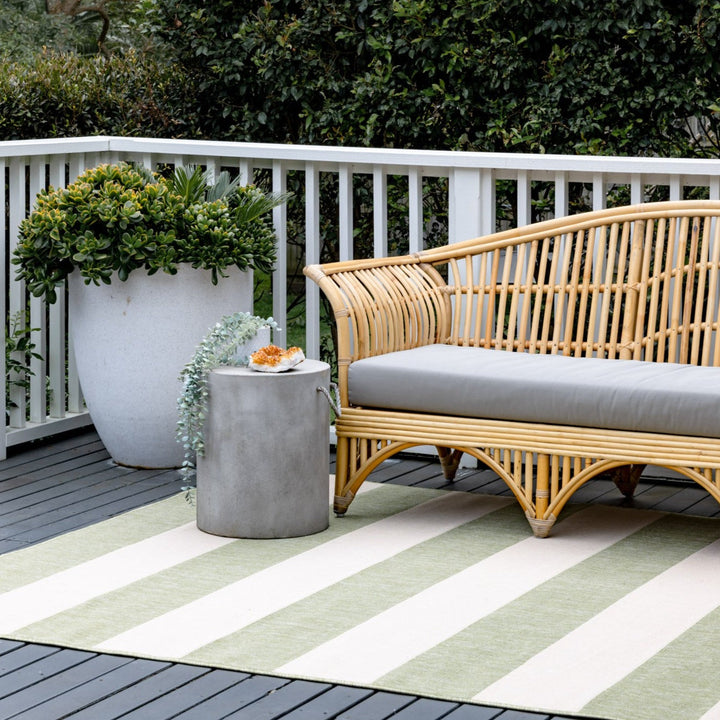Nyoma Lime Striped Outdoor Large Rug - Outdoor Rugs Fab Habitat