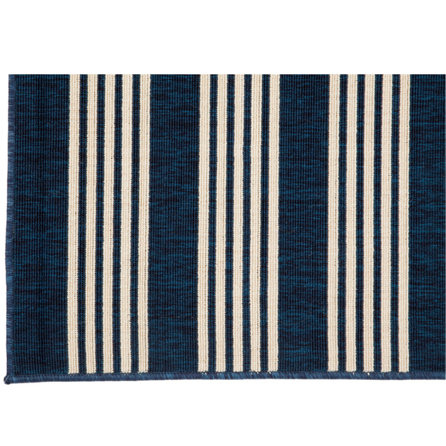Mariona Blue Striped Outdoor Large Rug - Outdoor Rugs Fab Habitat