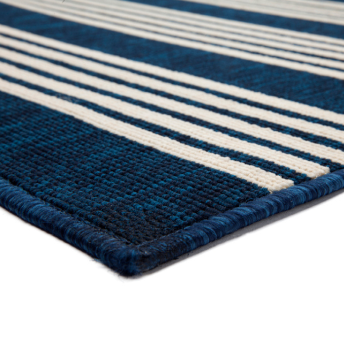 Mariona Blue Striped Outdoor Large Rug - Outdoor Rugs Fab Habitat