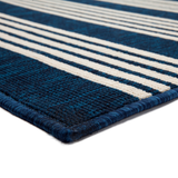 Mariona Blue Striped Outdoor Large Rug - Outdoor Rugs Fab Habitat