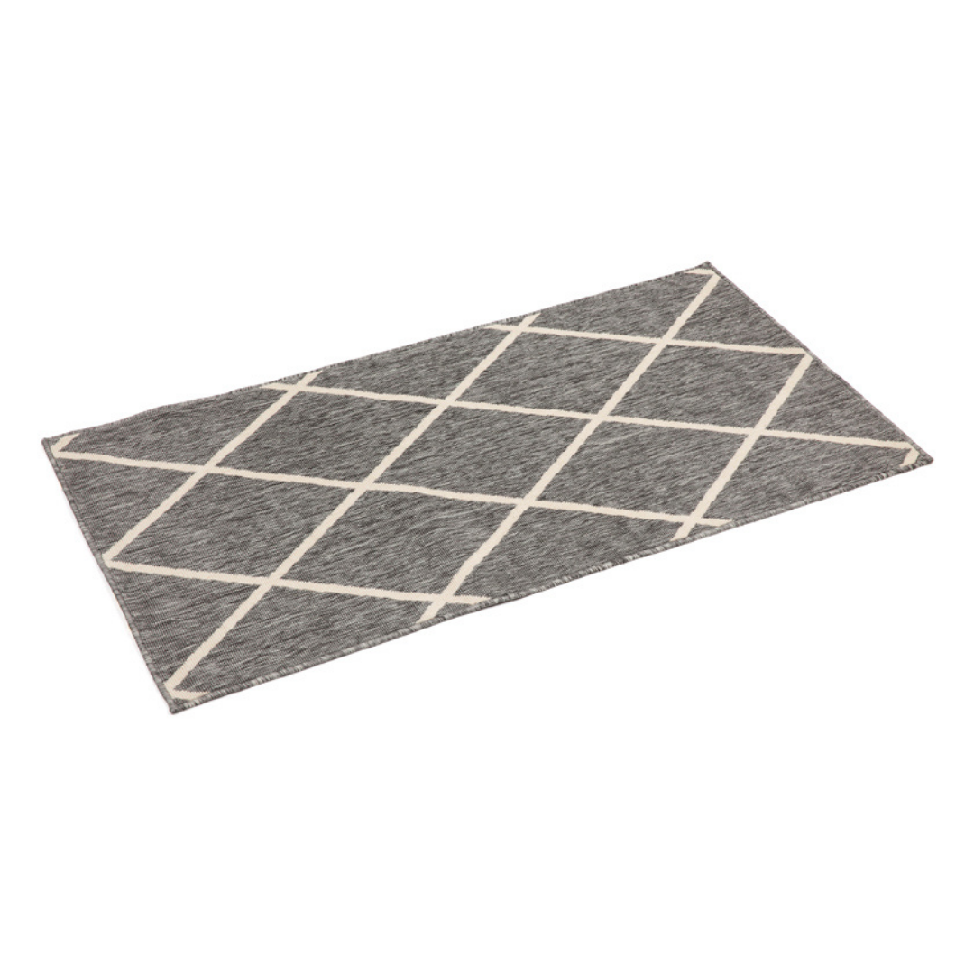 Buy Tucson Grey Diamond Pattern Polypropylene Outdoor Rug Online