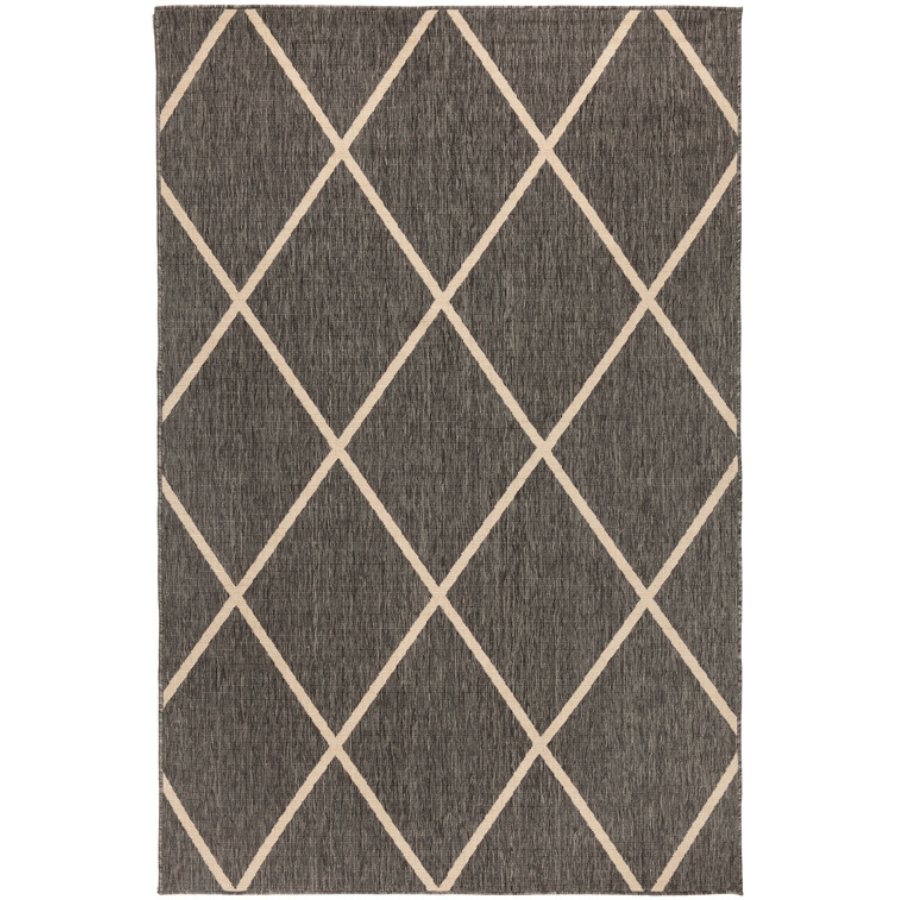 Buy Tucson Grey Diamond Pattern Polypropylene Outdoor Rug Online