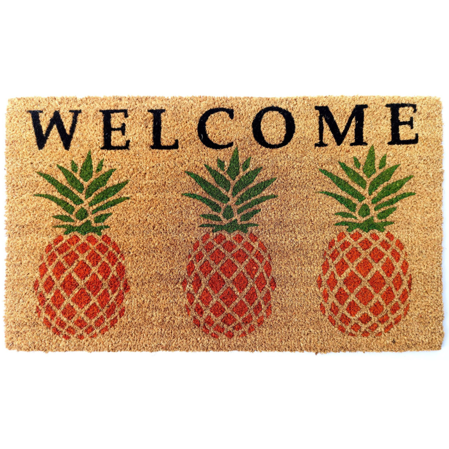 PVC Backed Pineapple Design Long Welcome Door Mat - Fab Habitat , Doormats, 