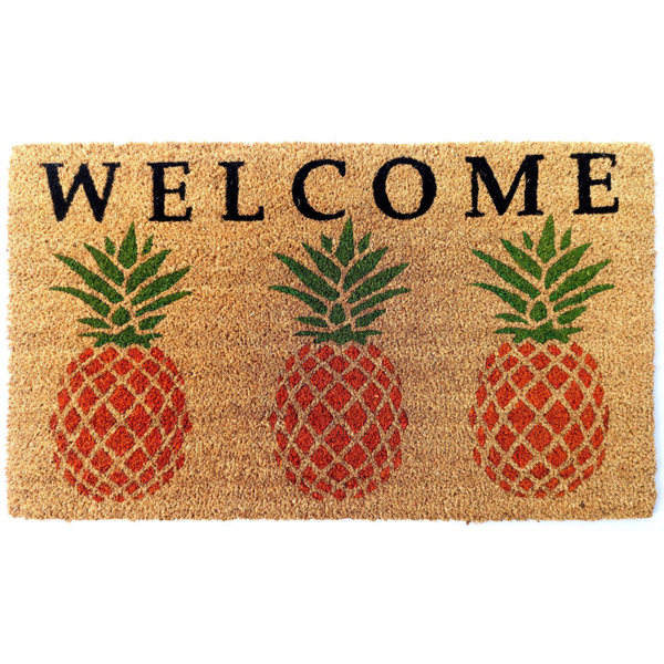 PVC Backed Pineapple Design Long Welcome Door Mat - Fab Habitat , Doormats, 