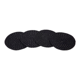 Set Of 4 Deryn Black Braided 35 cm Jute Round Placemat - Placemats Fab Habitat