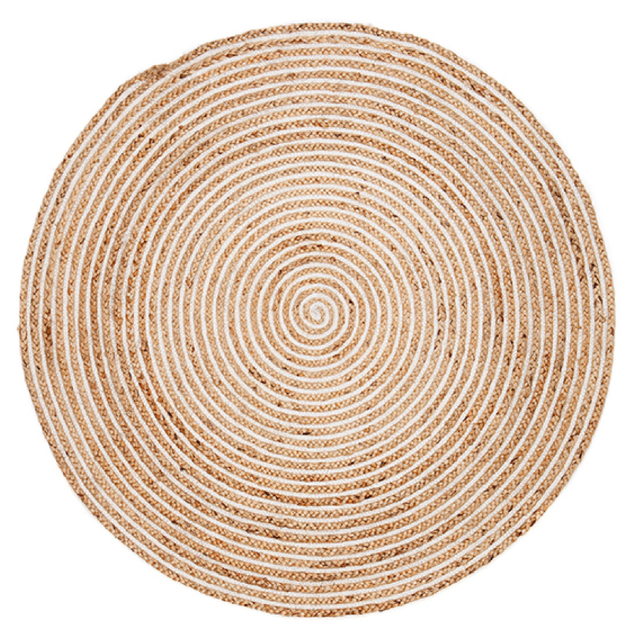 Plumeria Jute Large Round Rug for Home - Fab Habitat , Jute Rug, 