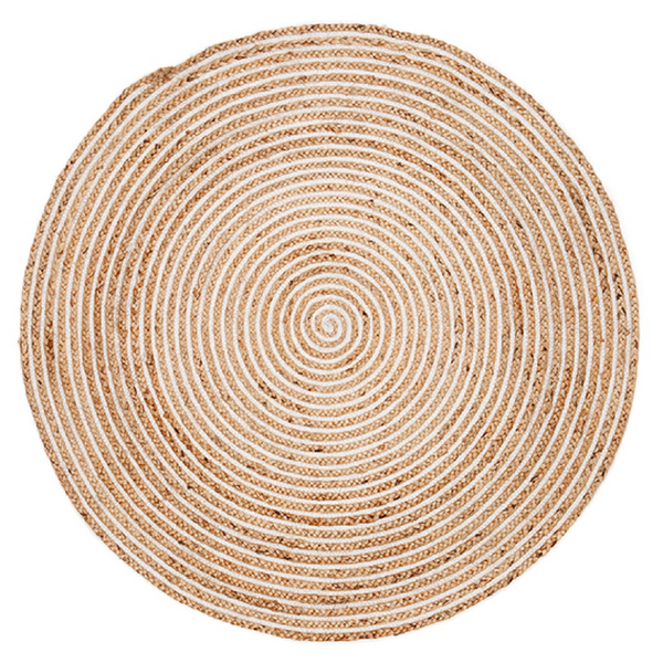 Plumeria Jute Large Round Rug for Home - Fab Habitat , Jute Rug, 