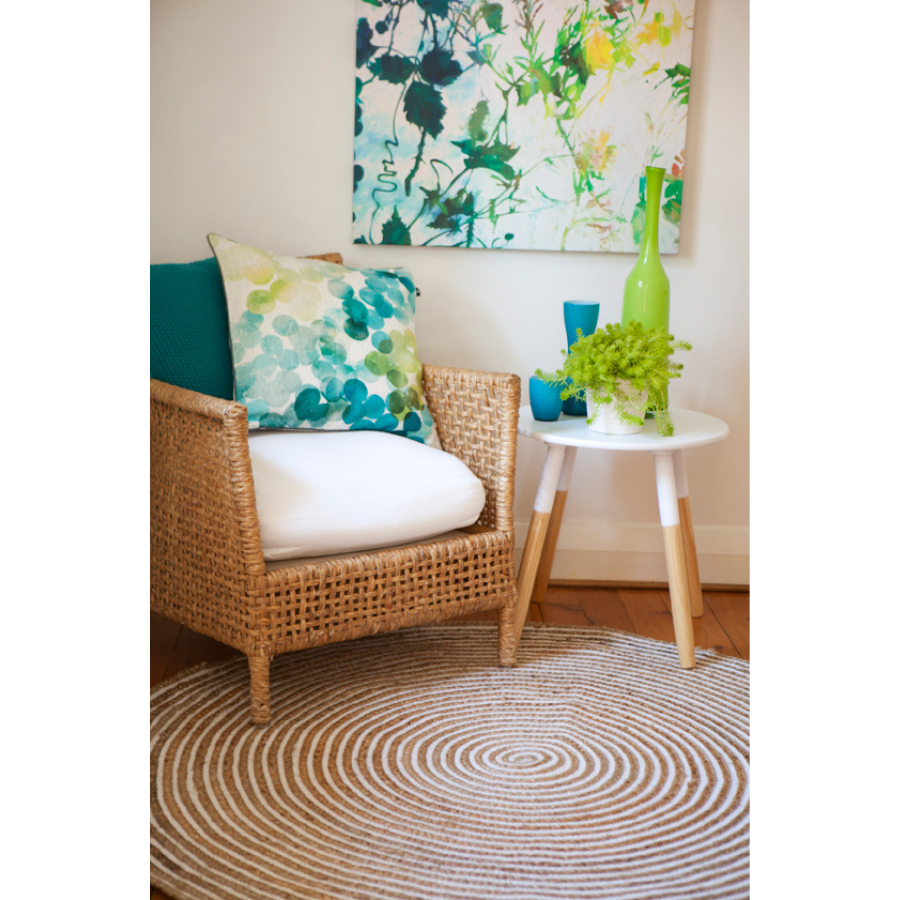 Plumeria Jute Large Round Rug for Home - Fab Habitat , Jute Rug, 