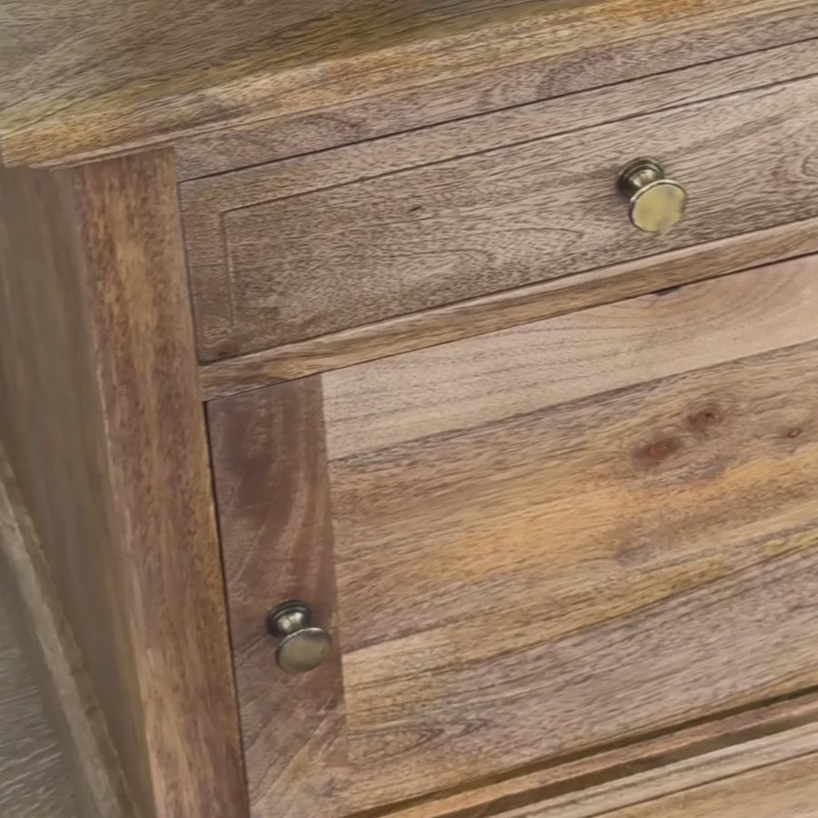 Clovelly Bedside Table - Natural Finish | 1 Drawer & 1 Cabinet