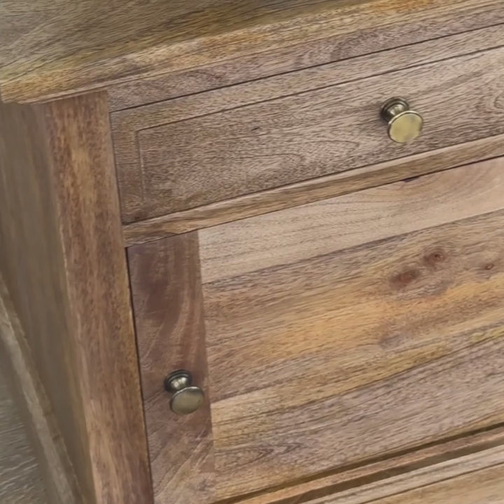 Clovelly Bedside Table - Natural Finish | 1 Drawer & 1 Cabinet
