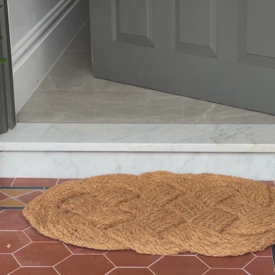 Periyar Plain Knotted Oval Coir Doormat