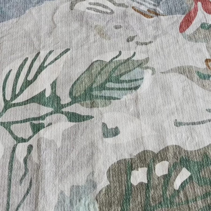 Kyul Floral Multicolour Machine Washable Floor Rug