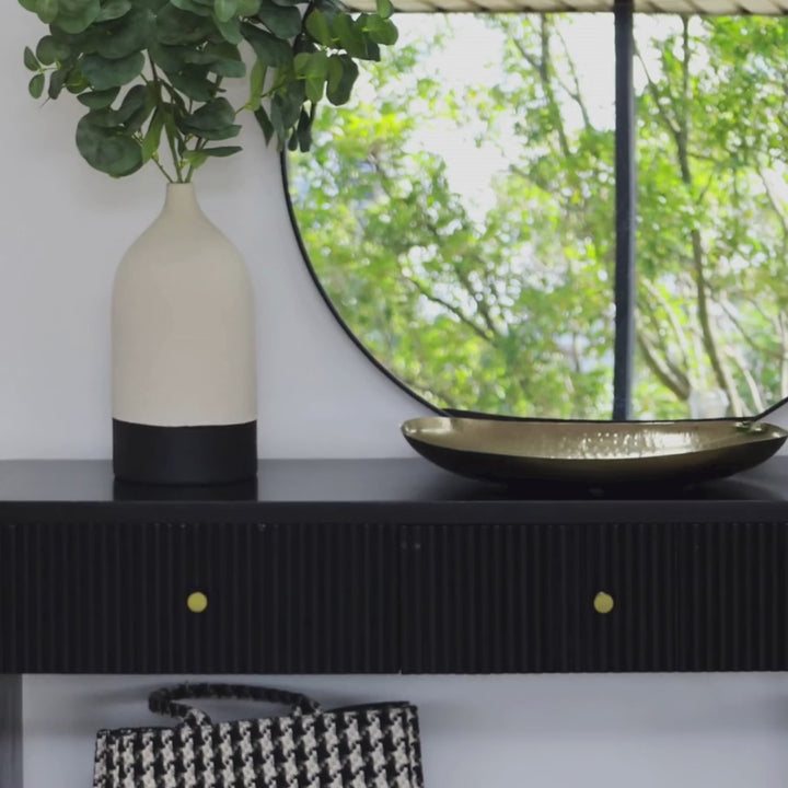 Frazer Black Console Table with 3 Drawers - 150cm