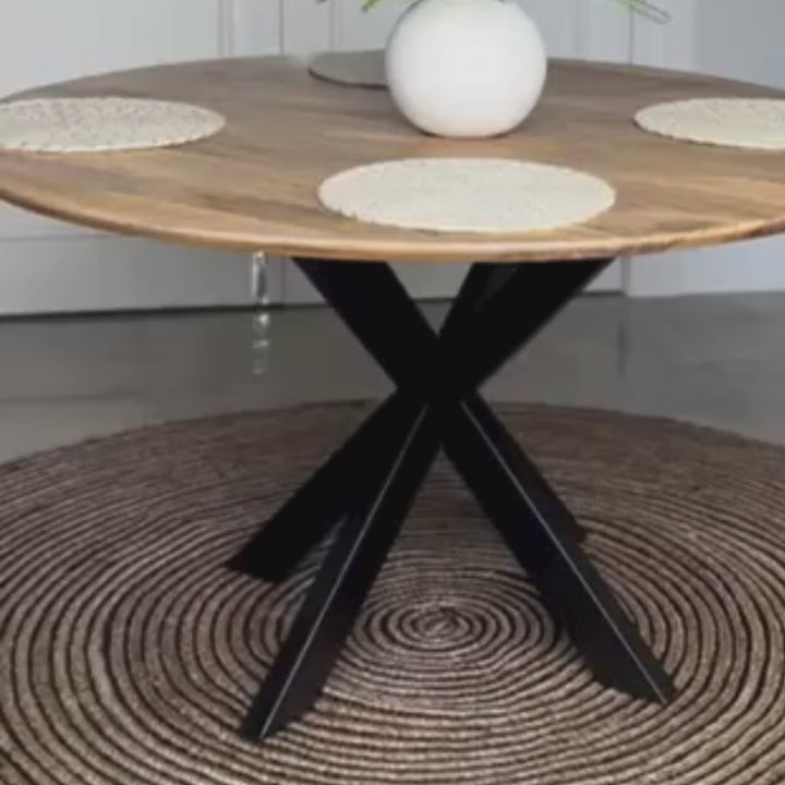 Faye Natural Finish 130cm Round Dining Table