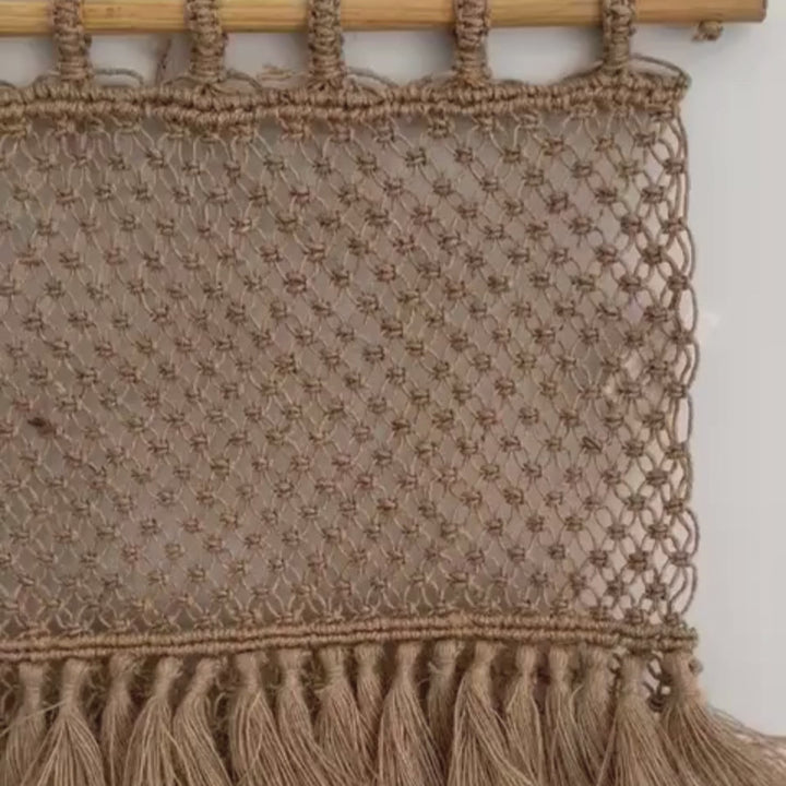 Dilli Handcrafted Macramé Wall Hanging with Jute Fringes
