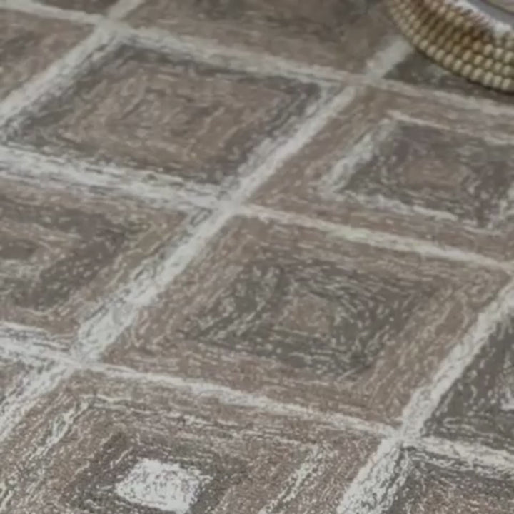 Alexandria Multicolour Beige Diamond P.E.T Indoor Outdoor Area Rug