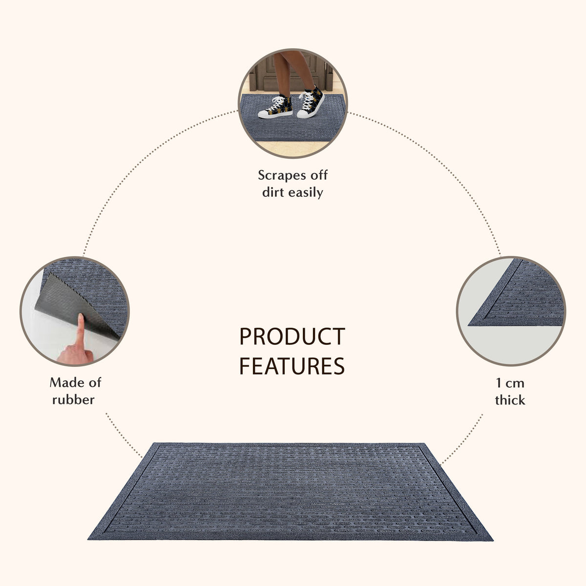 Capsule Rubber Doormat - Fab Habitat , Doormats, 