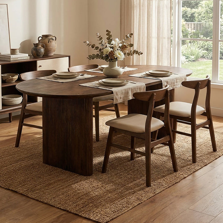 Purva Walnut Finish 190cm Dining Table