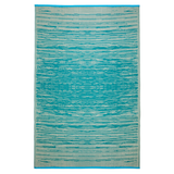 Brooklyn Teal and White Modern Recycled Plastic Reversible Outdoor Area Rug - Recycled Plastic Rugs & Mats Fab Habitat