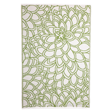 Eden Lime and White Floral Recycled Plastic Outdoor Area Rug - Recycled Plastic Rugs & Mats Fab Habitat