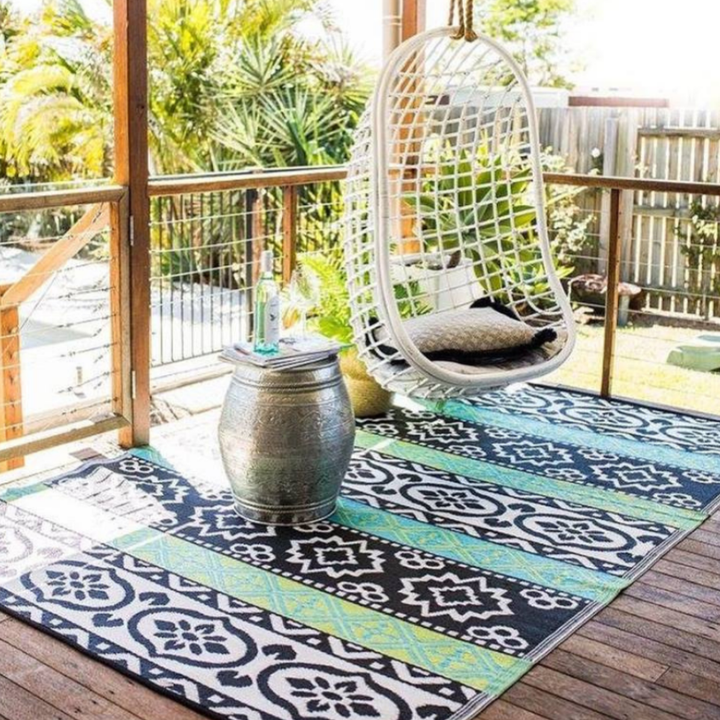 Indiana Multicoloured Scandinavian Recycled Plastic Area Rug - Recycled Plastic Rugs & Mats Fab Habitat