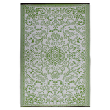 Murano Lime and Cream Traditional Reversible Area Rug - Recycled Plastic Rugs & Mats Fab Habitat