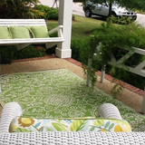 Murano Lime and Cream Traditional Reversible Area Rug - Recycled Plastic Rugs & Mats Fab Habitat