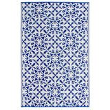 San Juan Blue and White Reversible Outdoor Area Rug - Recycled Plastic Rugs & Mats Fab Habitat
