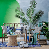 San Juan Blue and White Reversible Outdoor Area Rug - Recycled Plastic Rugs & Mats Fab Habitat
