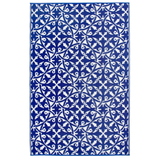 San Juan Blue and White Reversible Outdoor Area Rug - Recycled Plastic Rugs & Mats Fab Habitat
