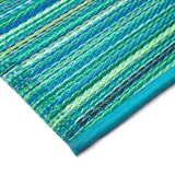 Cancun Aqua Blue Toned Melange Recycled Plastic Outdoor Area Rug - Recycled Plastic Rugs & Mats Fab Habitat