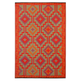 Lhasa Orange And Violet Moroccan Recycled Plastic Outdoor Area Rug - Recycled Plastic Rugs & Mats Fab Habitat