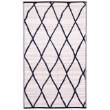 Nairobi Black and Natural Diamond Outdoor Area Rug - Recycled Plastic Rugs & Mats Fab Habitat