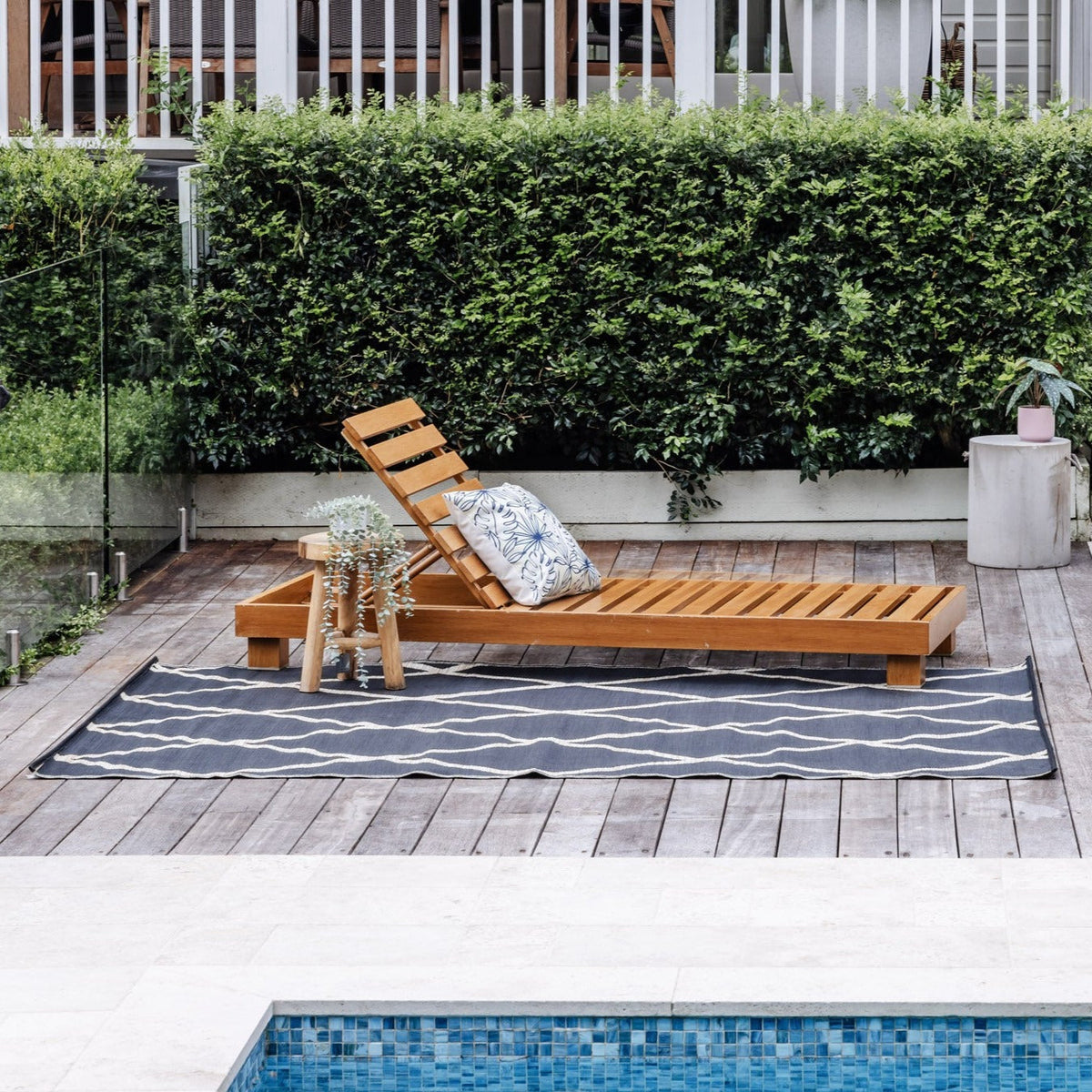 Nairobi Black and Natural Diamond Outdoor Area Rug - Recycled Plastic Rugs & Mats Fab Habitat