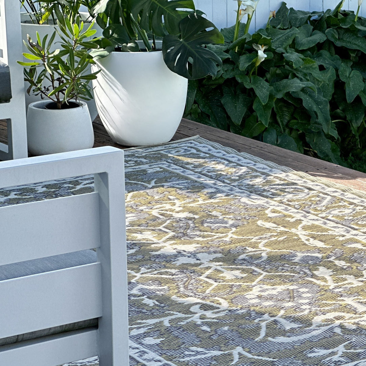 Nain Beige Recycled Plastic Reversible Large Outdoor Rug - Recycled Plastic Rugs & Mats Fab Habitat